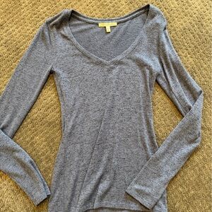 Express Heather Gray V-Neck Bodysuit